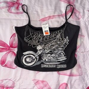 Discovery Black Crop Top with Graphic Design